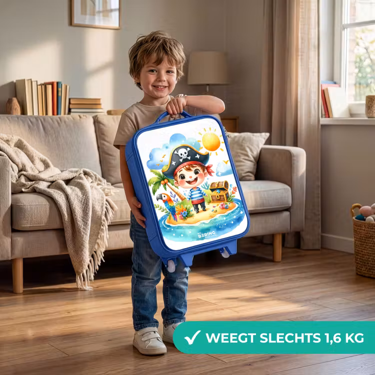 Kinderkoffer - Blauw - Piraat op een eiland — 2