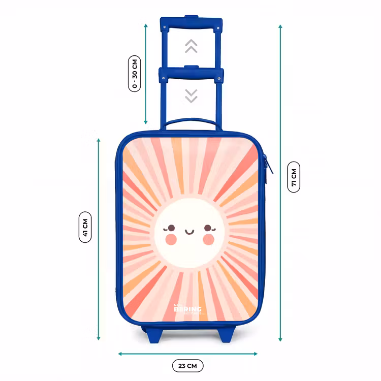 Kinderkoffer - Blauw - Ronde zon met gezicht — 6