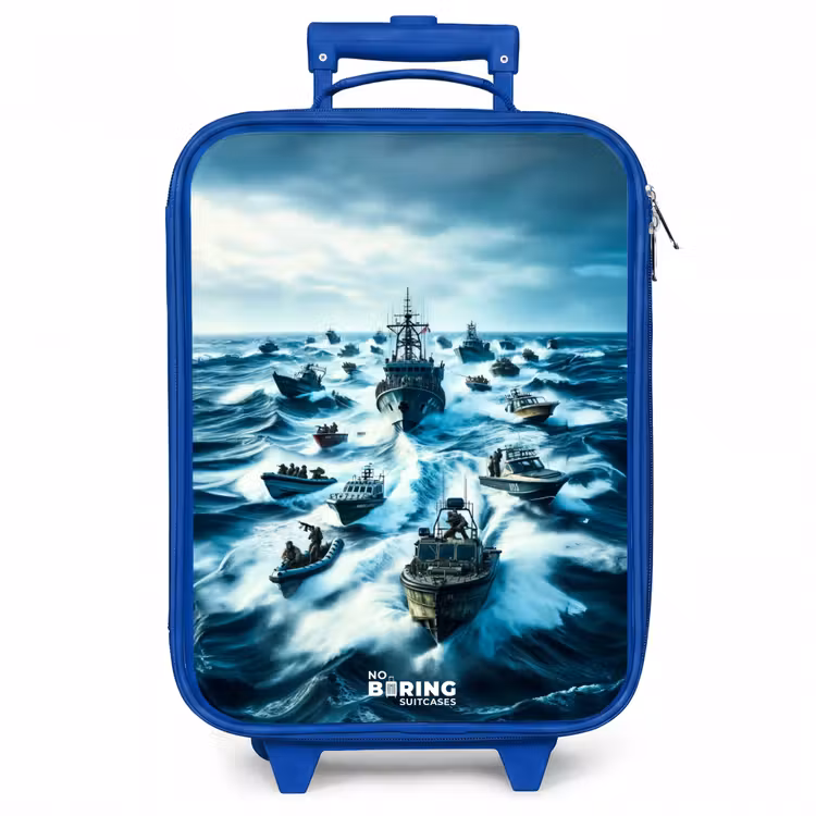 Kinderkoffer - Blauw - Schepen in de zee — 1