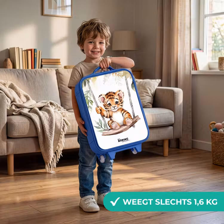 Kinderkoffer - Blauw - Timo tijger — 2