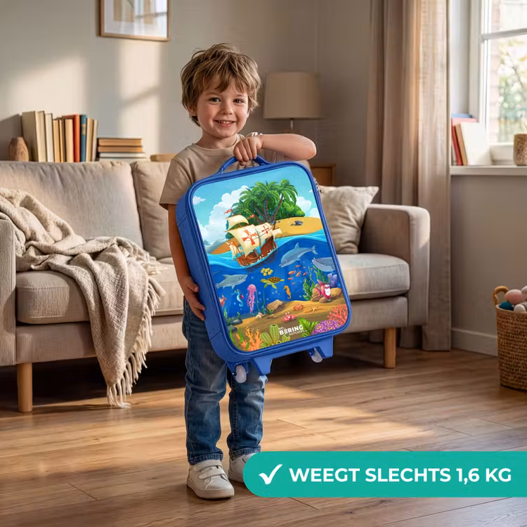 Kinderkoffer - Blauw - Zeilschip op de oceaan — 2