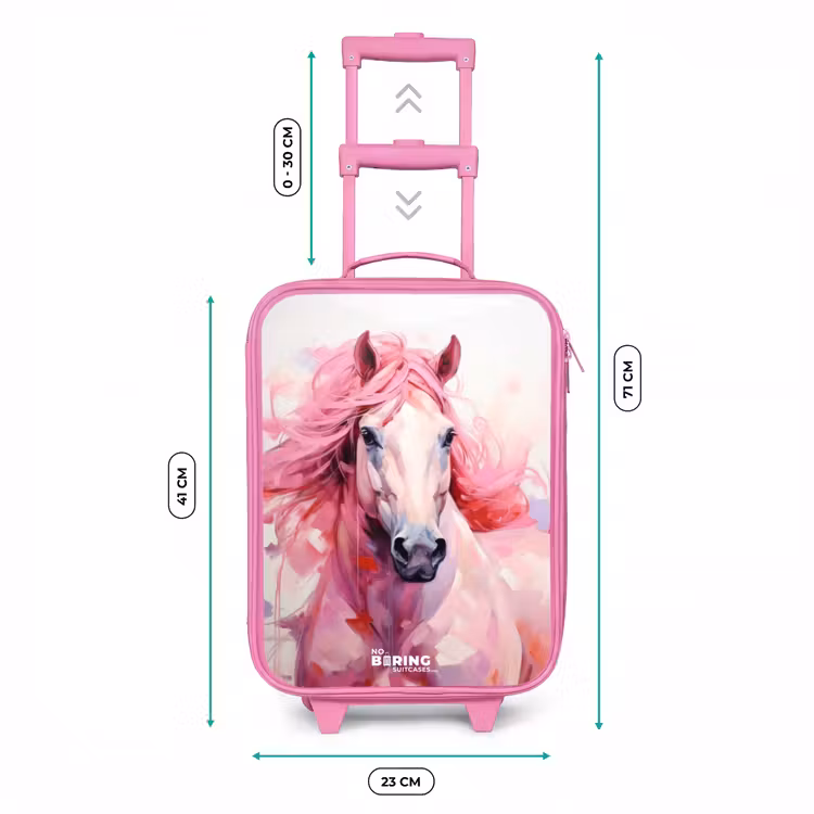 Kinderkoffer - Roze - Paard in roze pastel tinten — 6