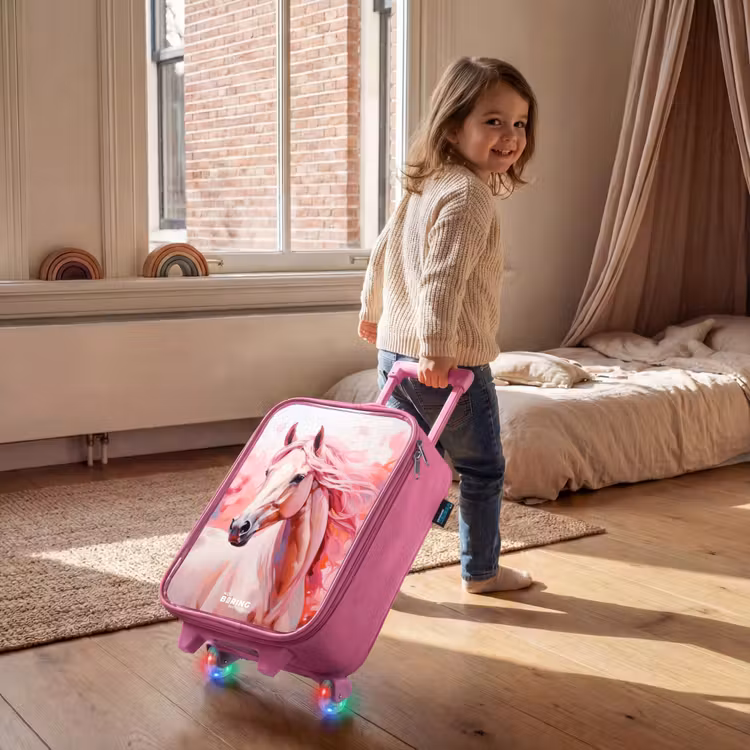 Kinderkoffer - Roze - Pastel roze paard — 3