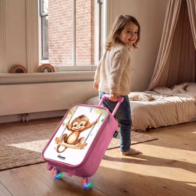 Kinderkoffer - Roze - Schommelende grote aap — 3