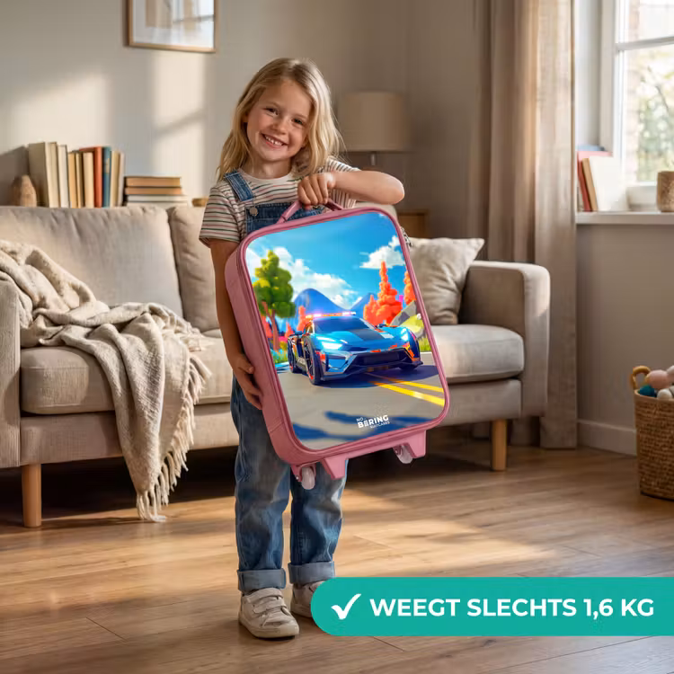 Kinderkoffer - Roze - Sirene speedcar — 2
