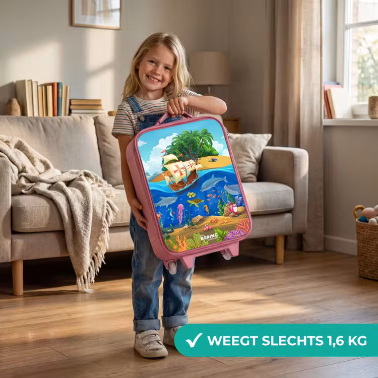 Kinderkoffer - Roze - Zeilschip op de oceaan — 2