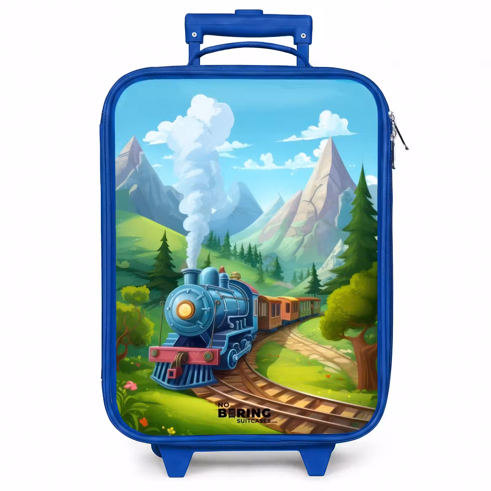 Kinderkoffer - Blauw - Stoomtrein door berglandschap — 1