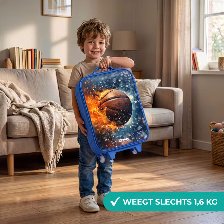 Kinderkoffer - Blauw - Bruisende basketbal — 2