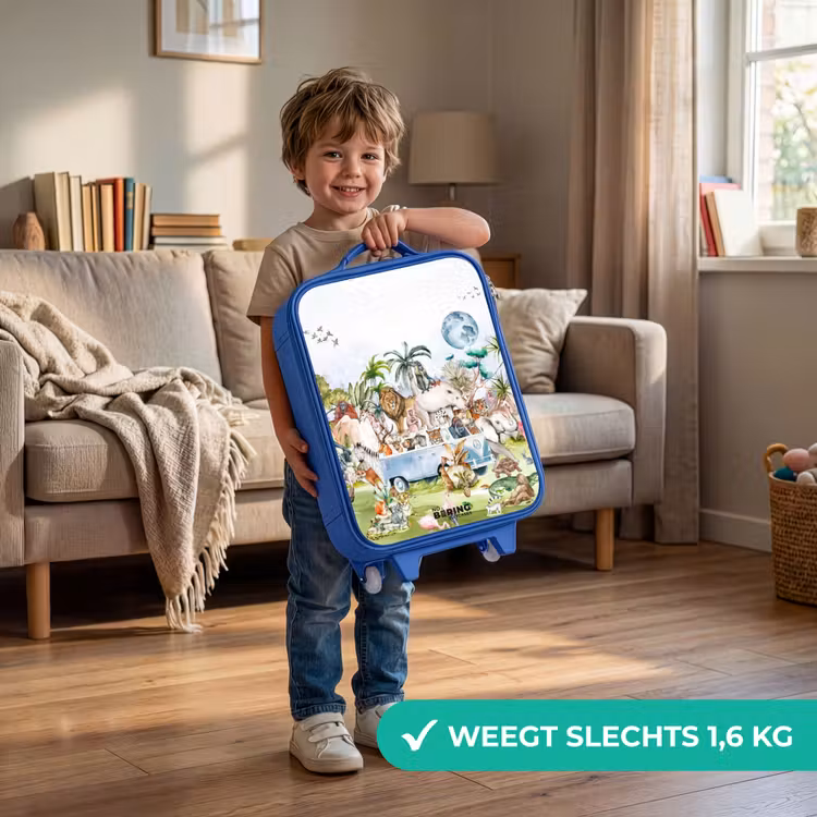 Kinderkoffer - Blauw - Busje vol dieren — 2