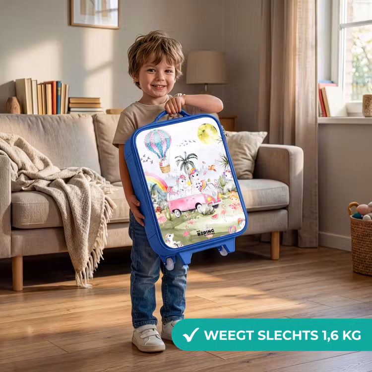 Kinderkoffer - Blauw - Eenhoorn safari — 2