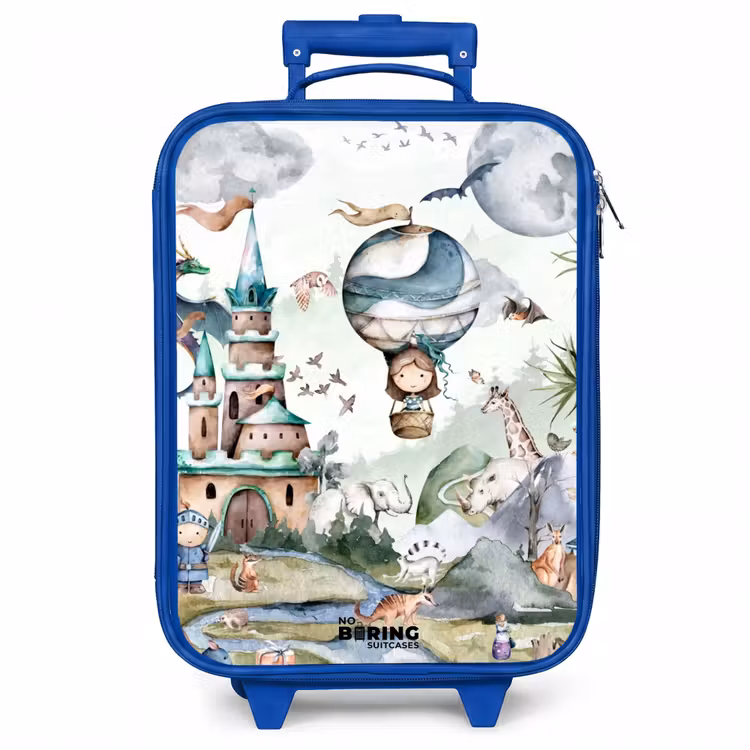 Kinderkoffer - Blauw - Kasteel en luchtballon — 1