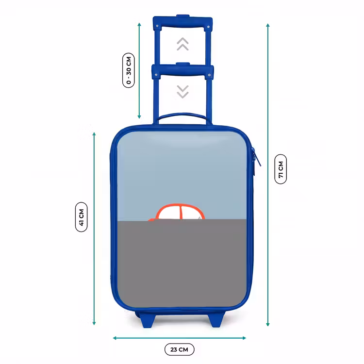 Kinderkoffer - Blauw - Rode auto blauwe achtergrond — 6