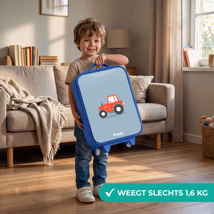 Kinderkoffer - Blauw - Rode trekker blauwe achtergrond — 2