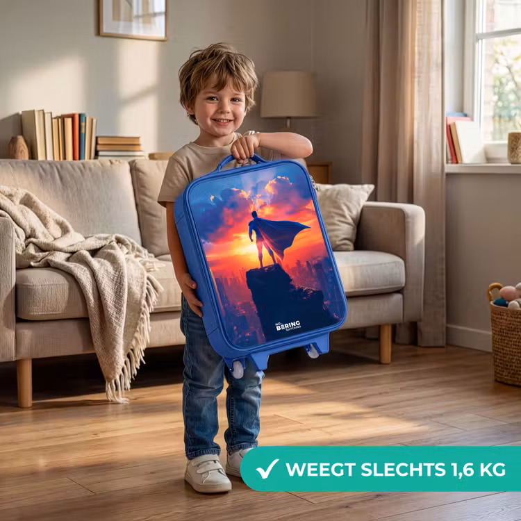 Kinderkoffer - Blauw - Skyscraper superheld — 2