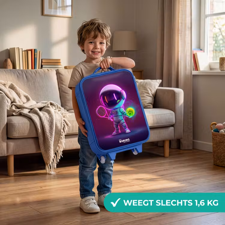 Kinderkoffer - Blauw - Space tennis — 2
