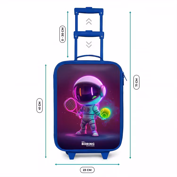 Kinderkoffer - Blauw - Space tennis — 6
