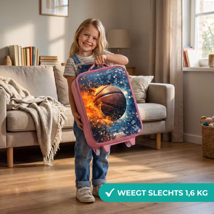 Kinderkoffer - Roze - Bruisende basketbal — 2