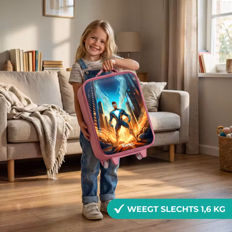 Kinderkoffer - Roze - City superhero — 2