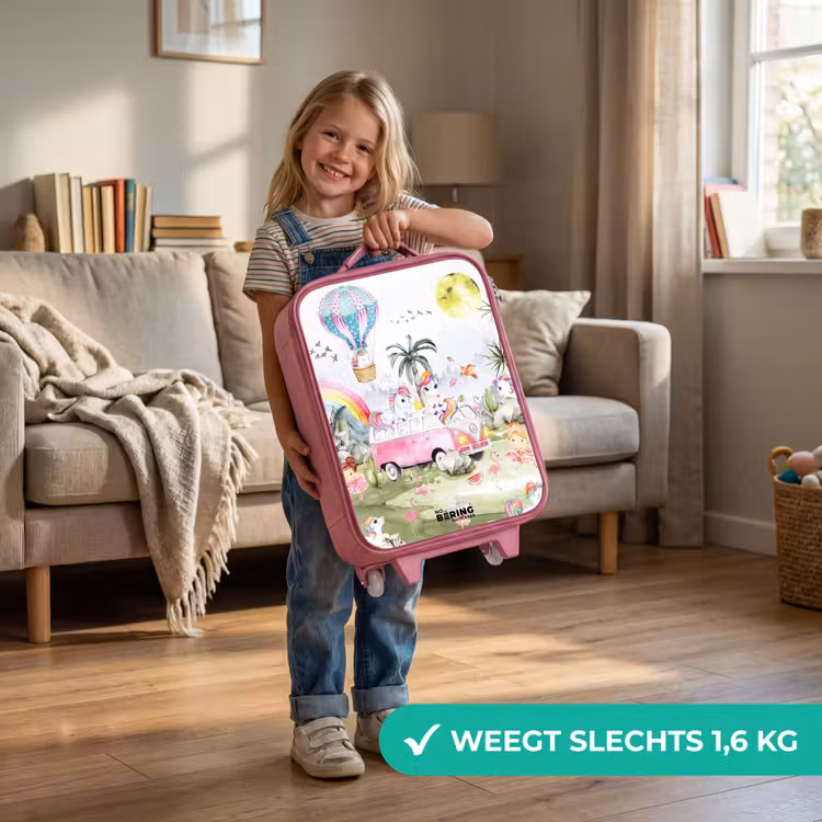 Kinderkoffer - Roze - Eenhoorn safari — 2