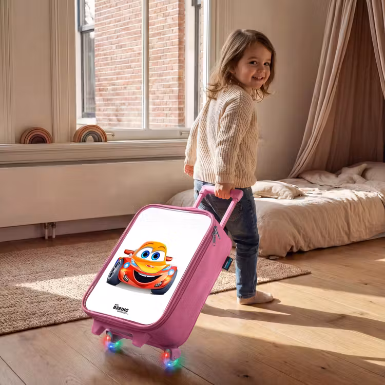 Kinderkoffer - Roze - Raceauto met gezicht — 3