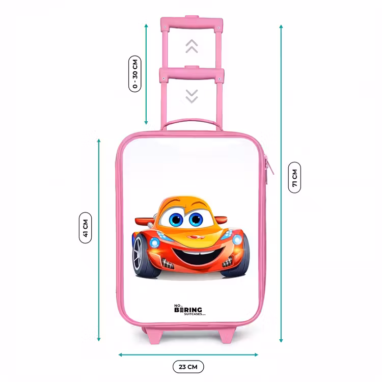 Kinderkoffer - Roze - Raceauto met gezicht — 6