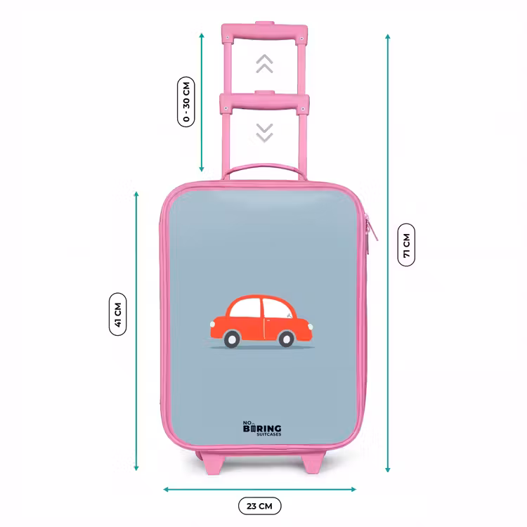 Kinderkoffer - Roze - Rode auto blauwe achtergrond — 6
