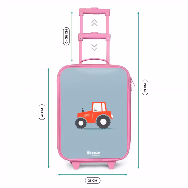 Kinderkoffer - Roze - Rode trekker blauwe achtergrond — 6