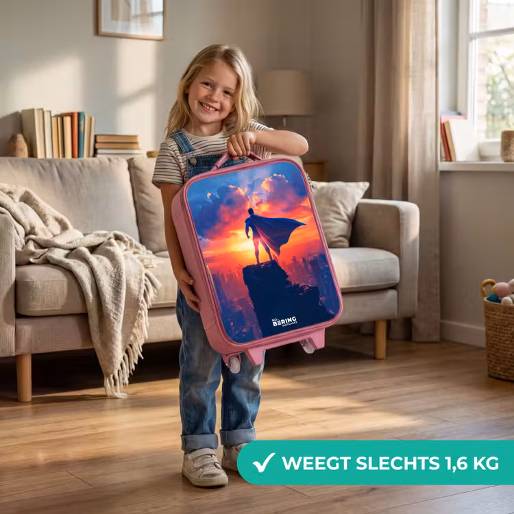 Kinderkoffer - Roze - Skyscraper superheld — 2