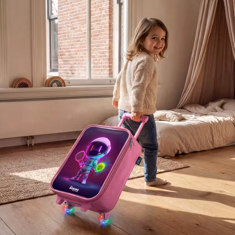 Kinderkoffer - Roze - Space tennis — 3