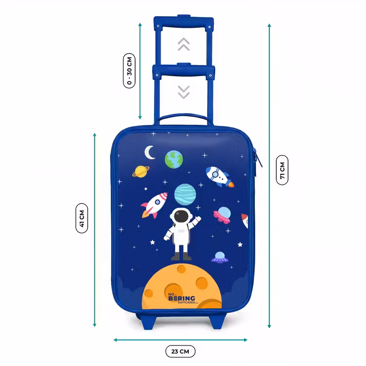 Kinderkoffer - Blauw - Astronaut op een planeet — 6