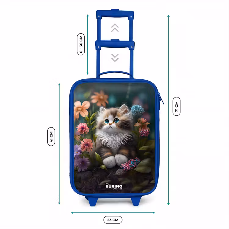 Kinderkoffer - Blauw - Kitten tussen bloemen — 6