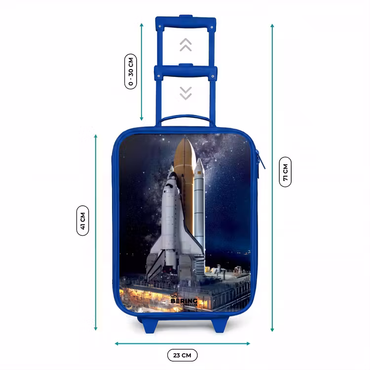 Kinderkoffer - Blauw - Spaceshuttle die klaar is om op te stijgen — 6