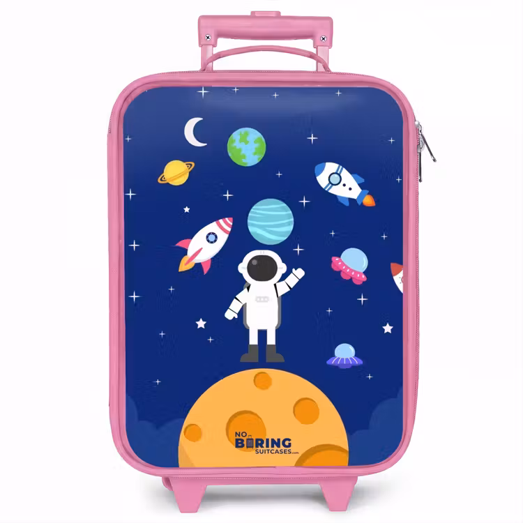Kinderkoffer - Roze - Astronaut op een planeet — 1