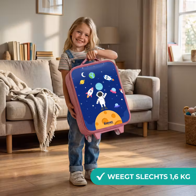 Kinderkoffer - Roze - Astronaut op een planeet — 2