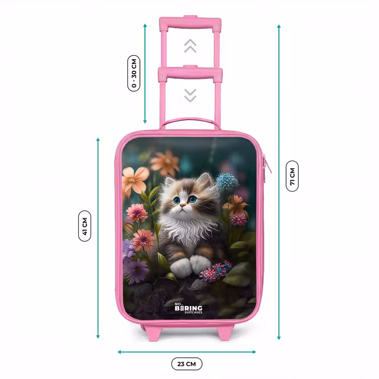 Kinderkoffer - Roze - Kitten tussen bloemen — 6