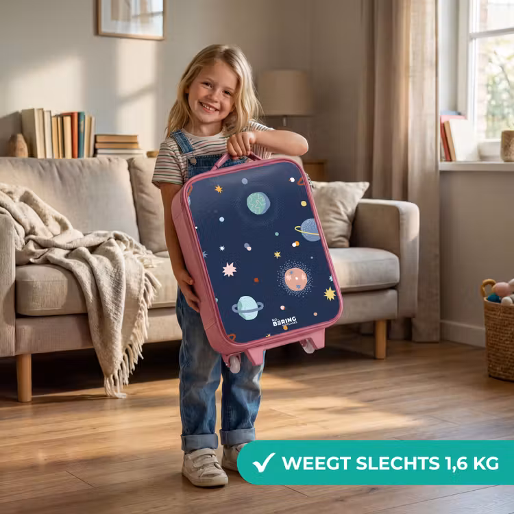 Kinderkoffer - Roze - Patroon van planeten — 2