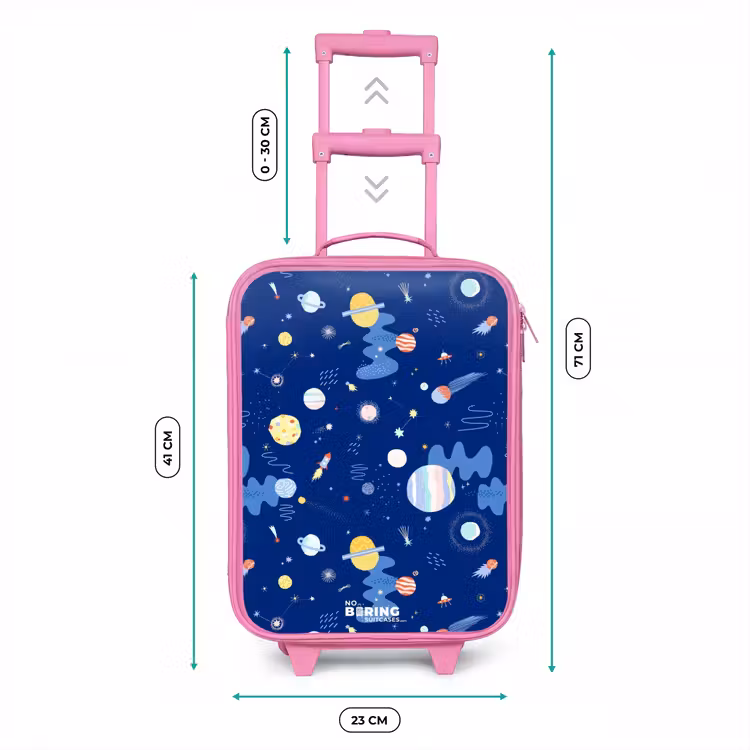 Kinderkoffer - Roze - Patroon van planeten op een donkere achtergrond — 6