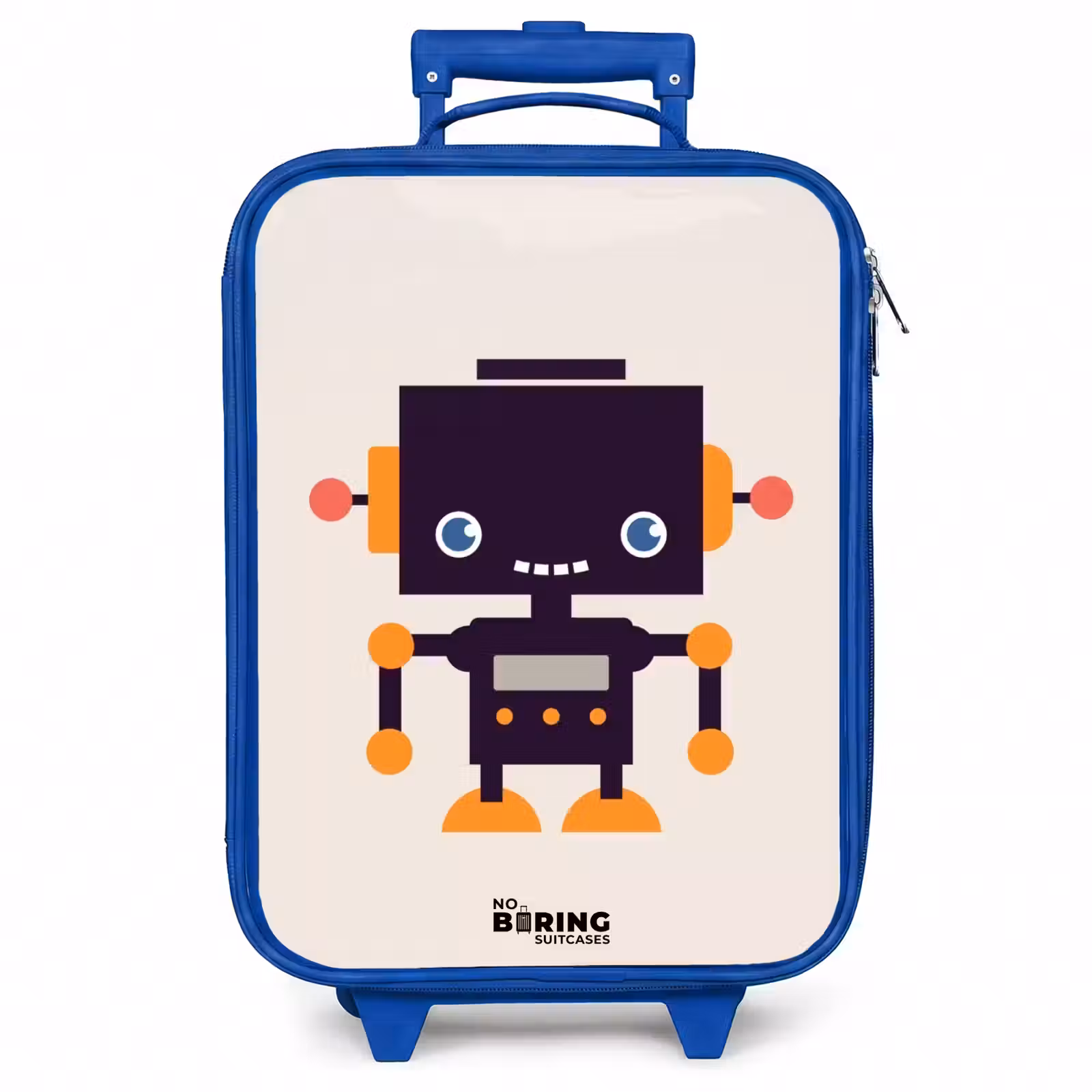 Kinderkoffer - Blauw - Zwarte robot met oranje accenten — 1
