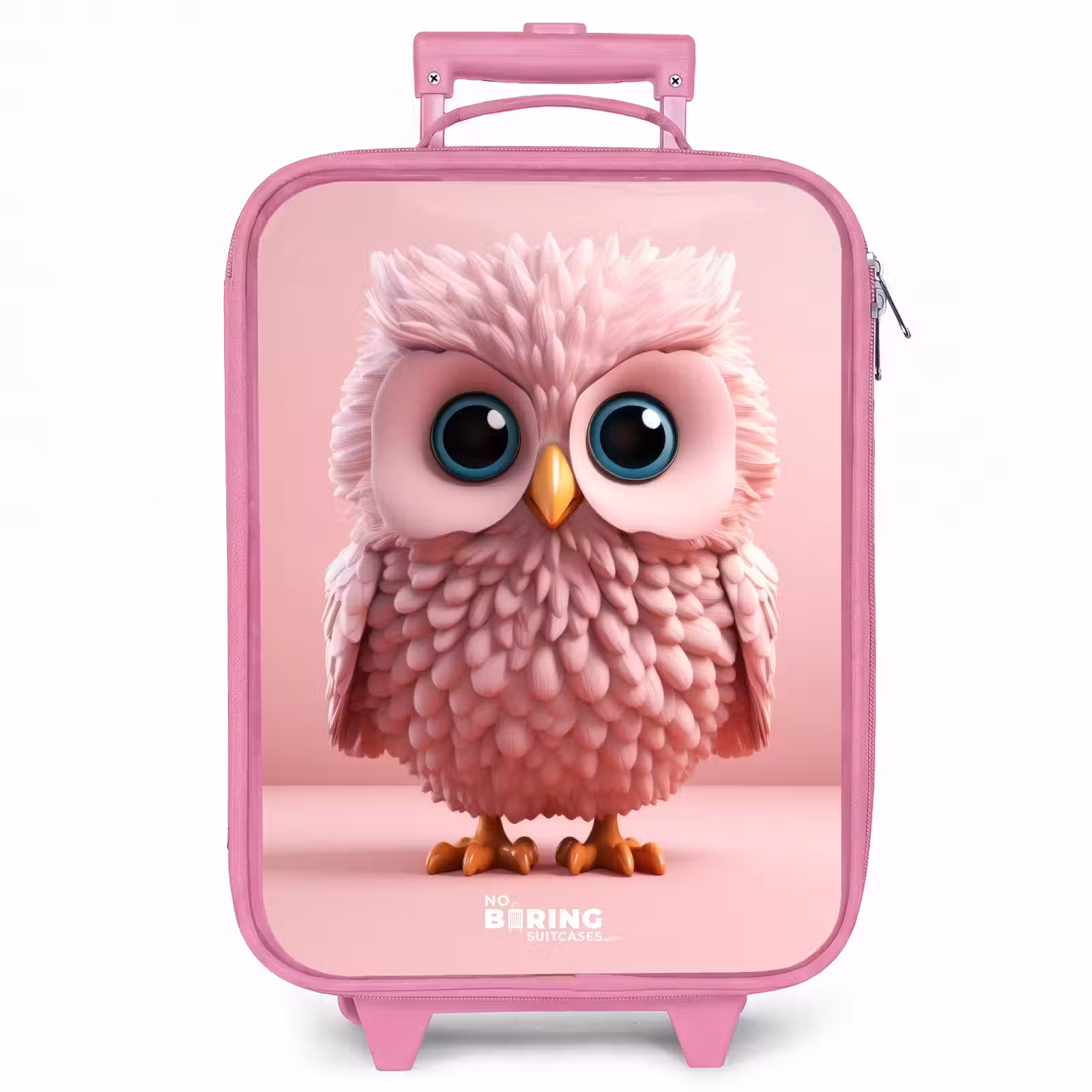 Kinderkoffer - Roze - Roze uil met blauwe ogen — 1