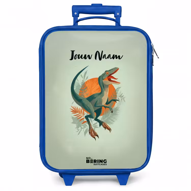 Kinderkoffer - Blauw - Dier - Dino - Natuur — 1