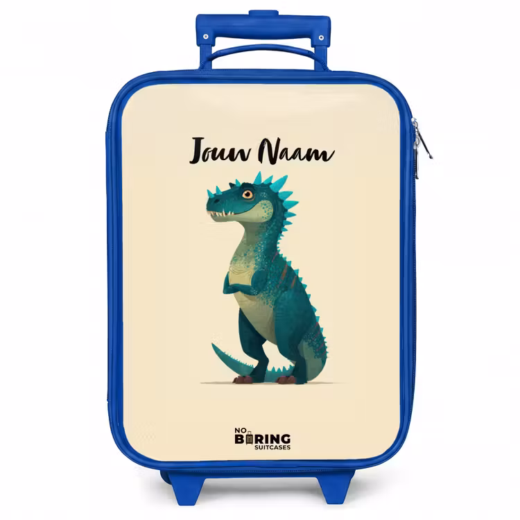 Kinderkoffer - Blauw - Dino - Dier - Blauw - Groen — 1