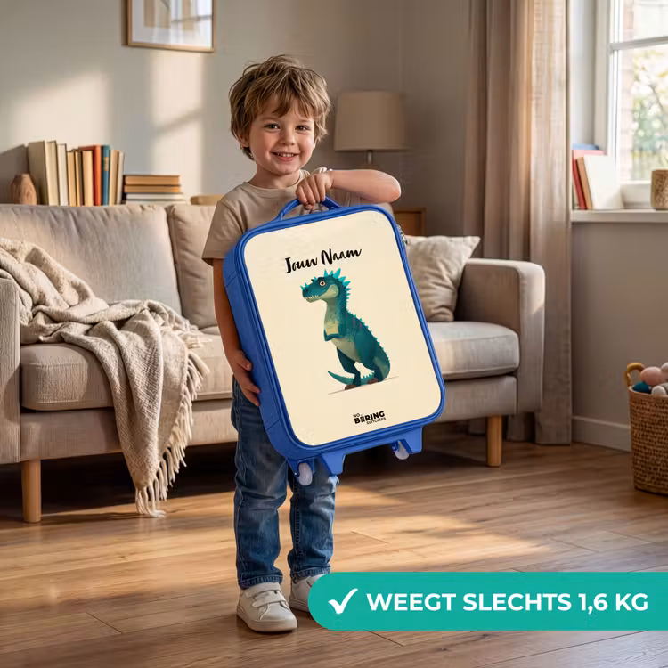 Kinderkoffer - Blauw - Dino - Dier - Blauw - Groen — 2