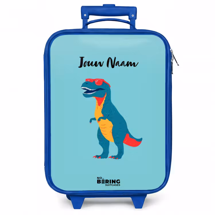 Kinderkoffer - Blauw - Dino - Dier - Zonnebril — 1