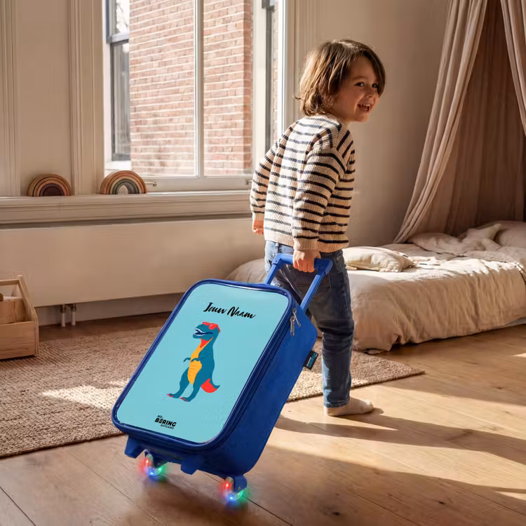 Kinderkoffer - Blauw - Dino - Dier - Zonnebril — 3