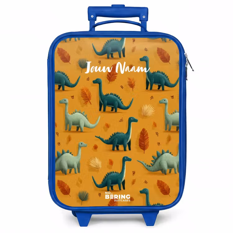 Kinderkoffer - Blauw - Dino - Dieren - Patroon — 1