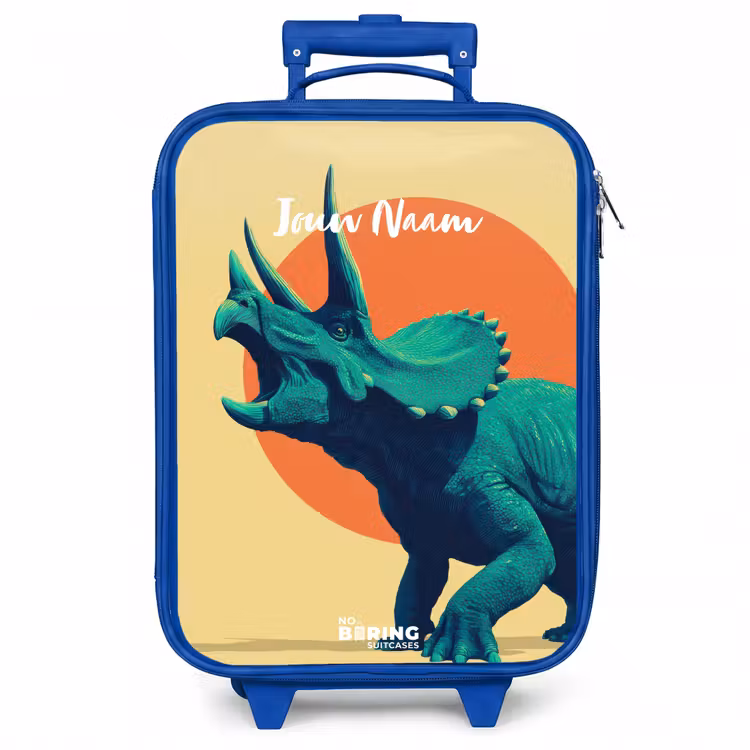 Kinderkoffer - Blauw - Dino - Triceratops - Dier — 1