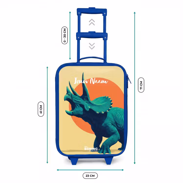 Kinderkoffer - Blauw - Dino - Triceratops - Dier — 6