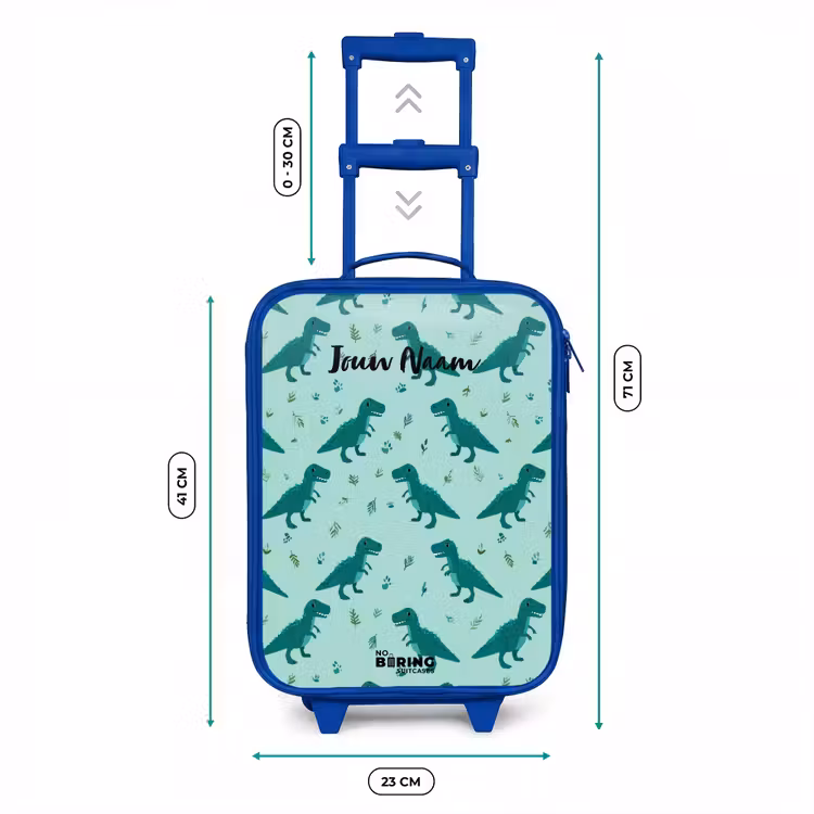 Kinderkoffer - Blauw - Dinos - Patroon - Groen — 6