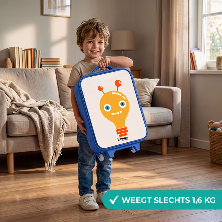 Kinderkoffer - Blauw - Gloeilamp robot met grote ogen — 2
