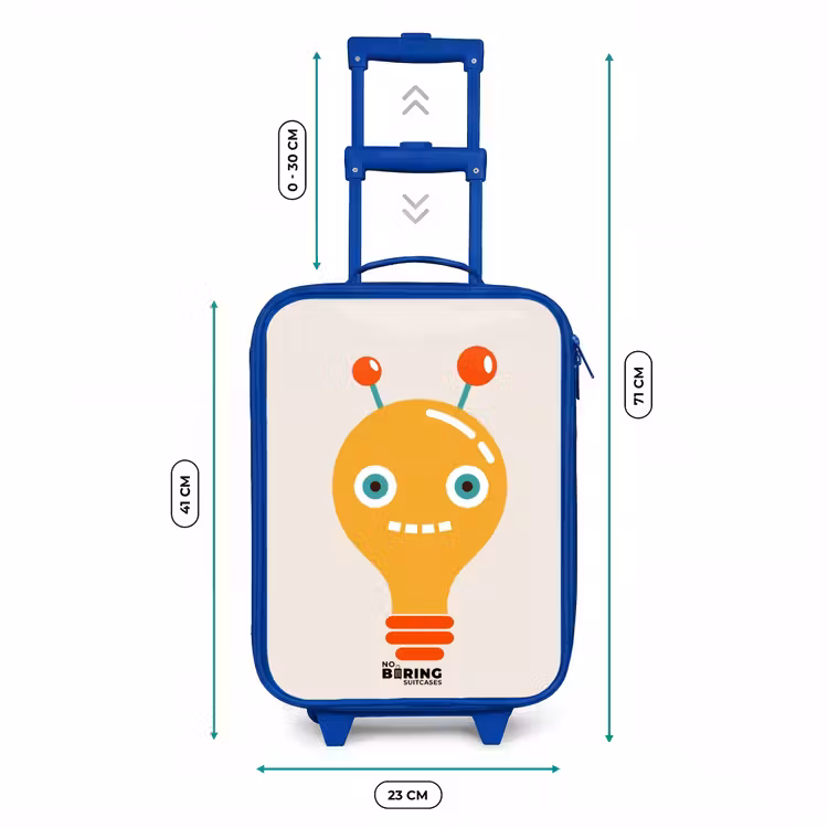 Kinderkoffer - Blauw - Gloeilamp robot met grote ogen — 6